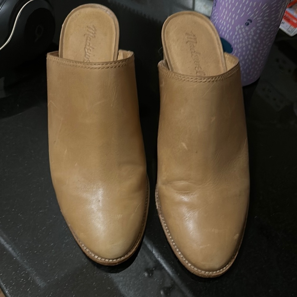 Madewell Tan Leather Mules